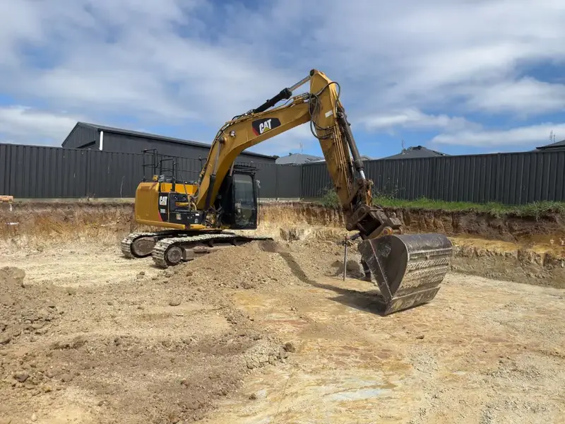 Excavation contractor excavating earth in Central Victoria