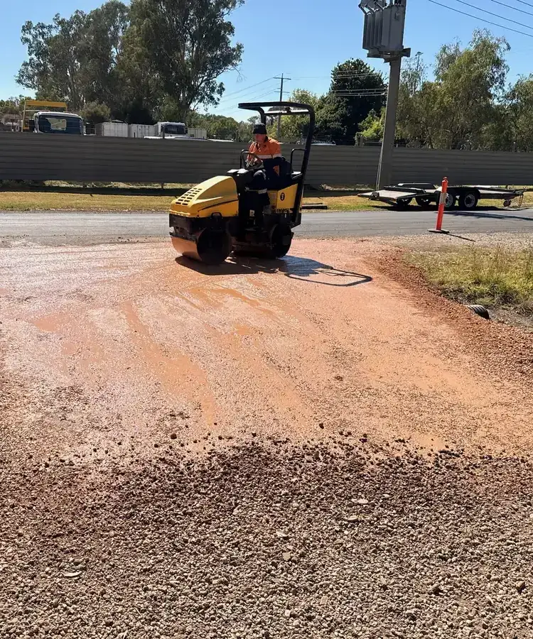 Indoor excavation work site with mini excavator