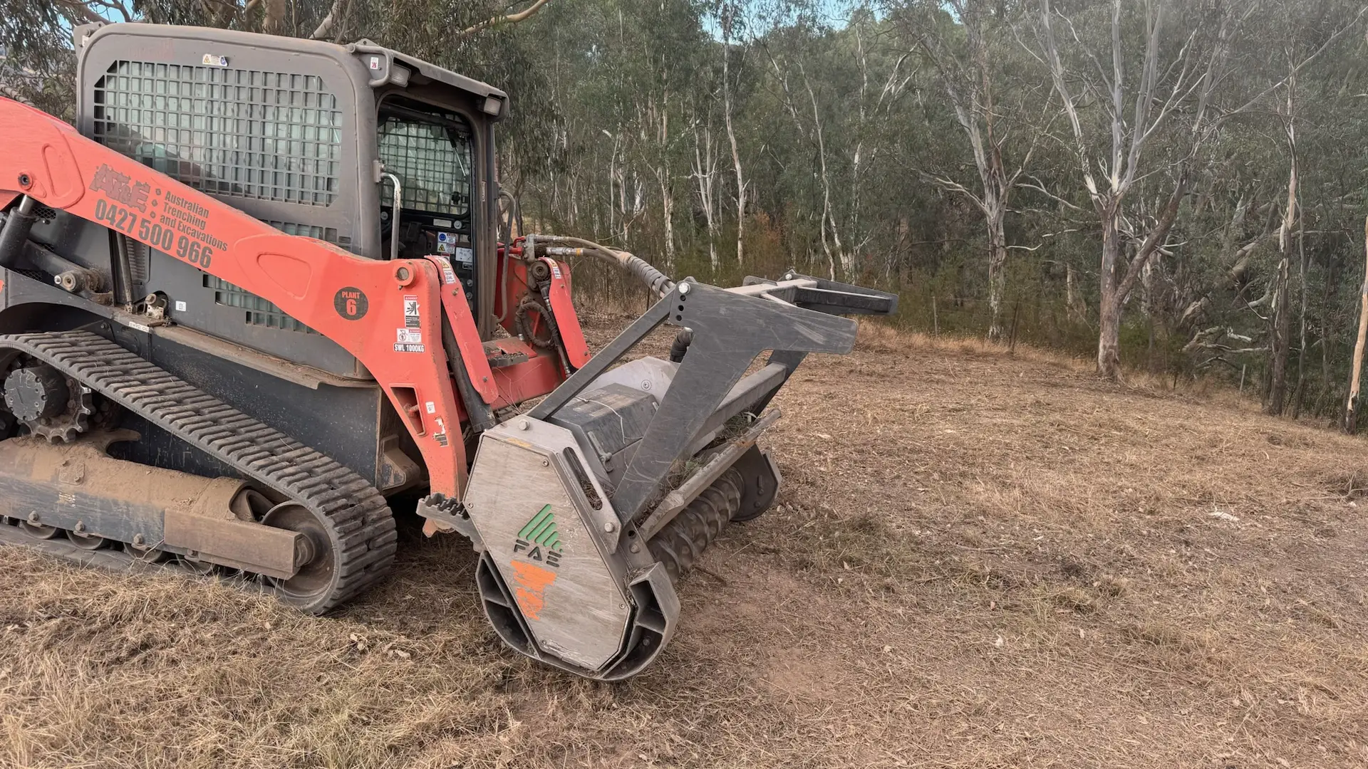 Land clearing and forestry mulching by excavation contractor in Central Victoria