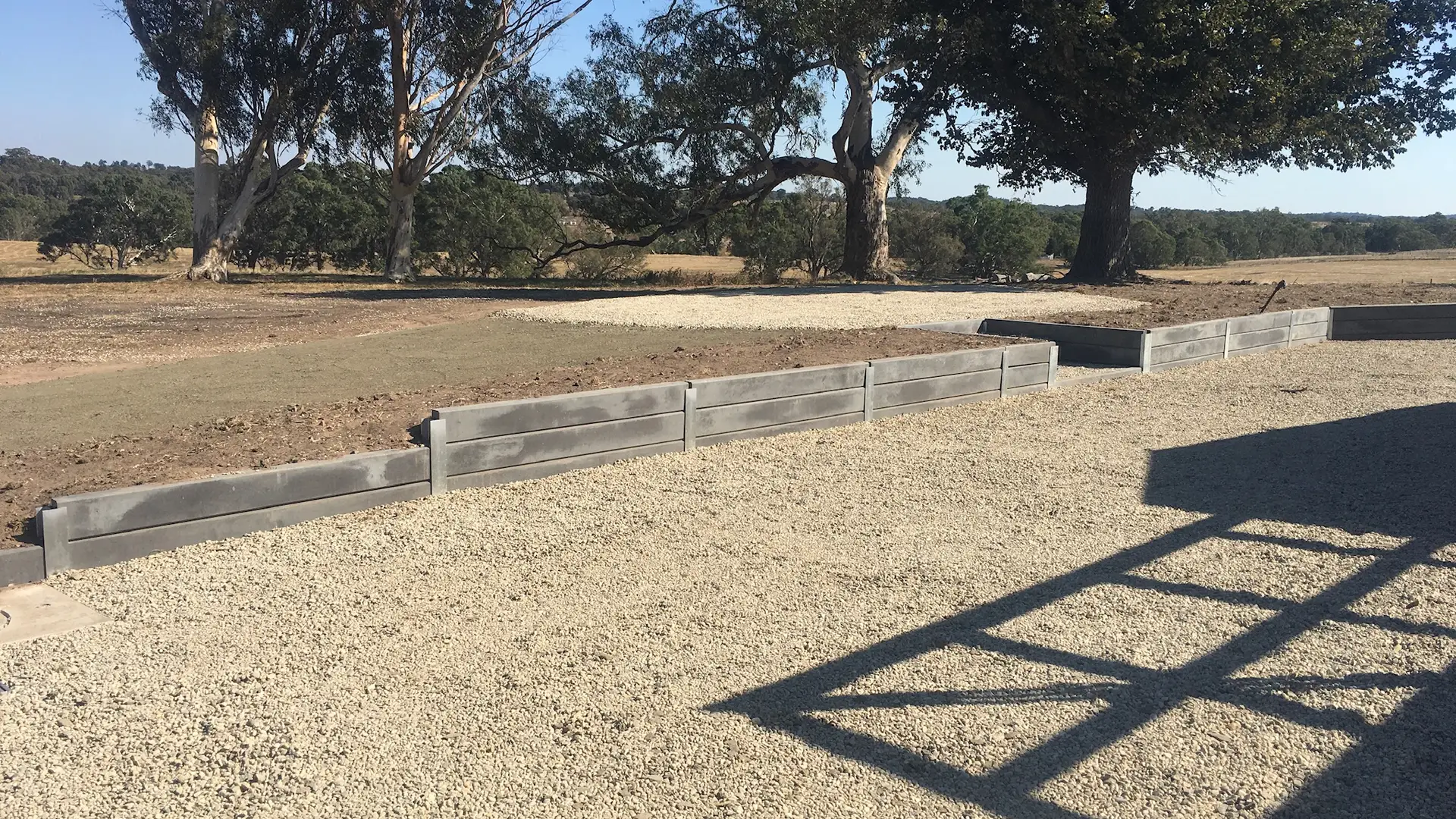 Structural retaining wall rural Victoria