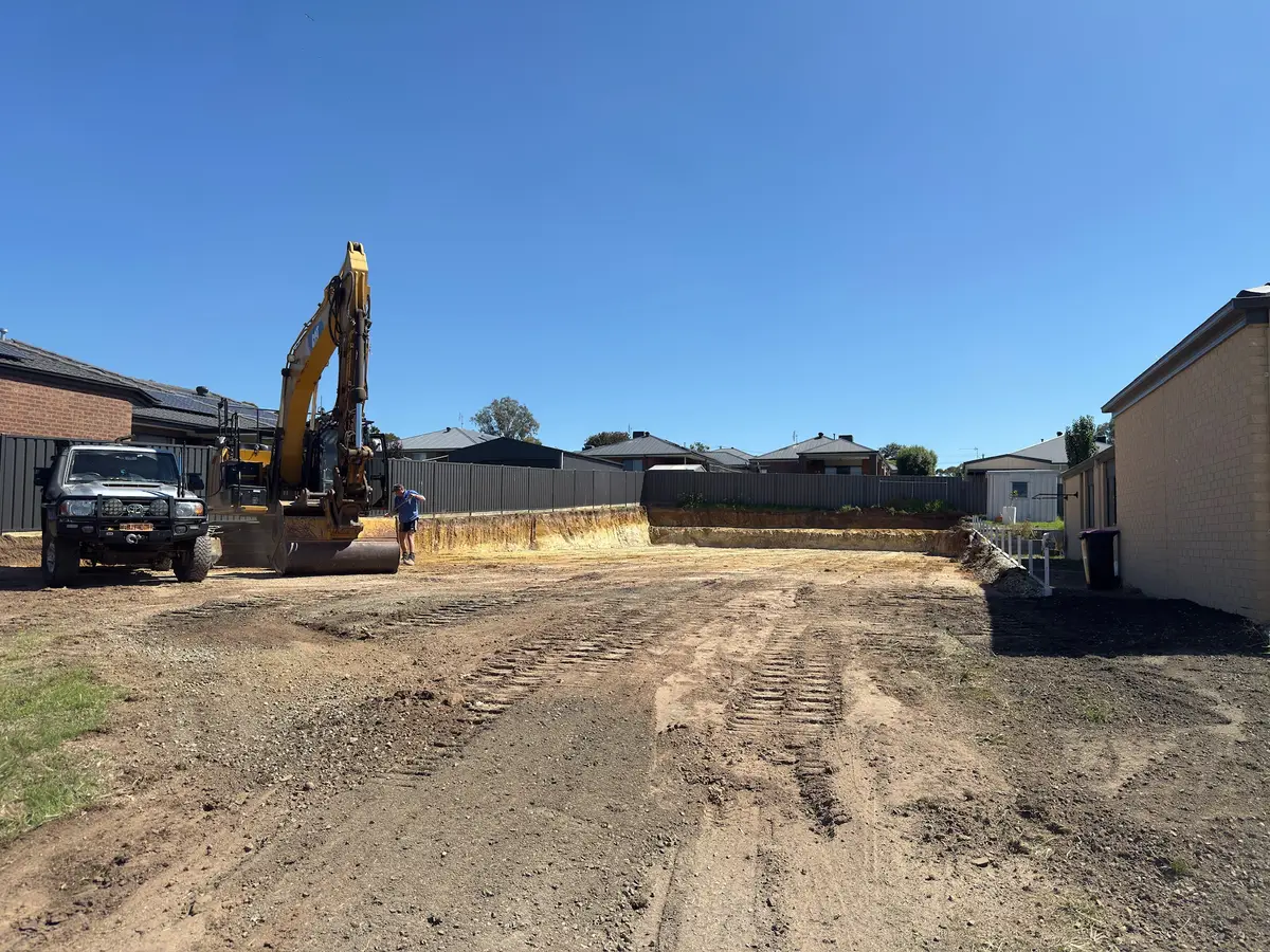 Completed site cuts and preparation