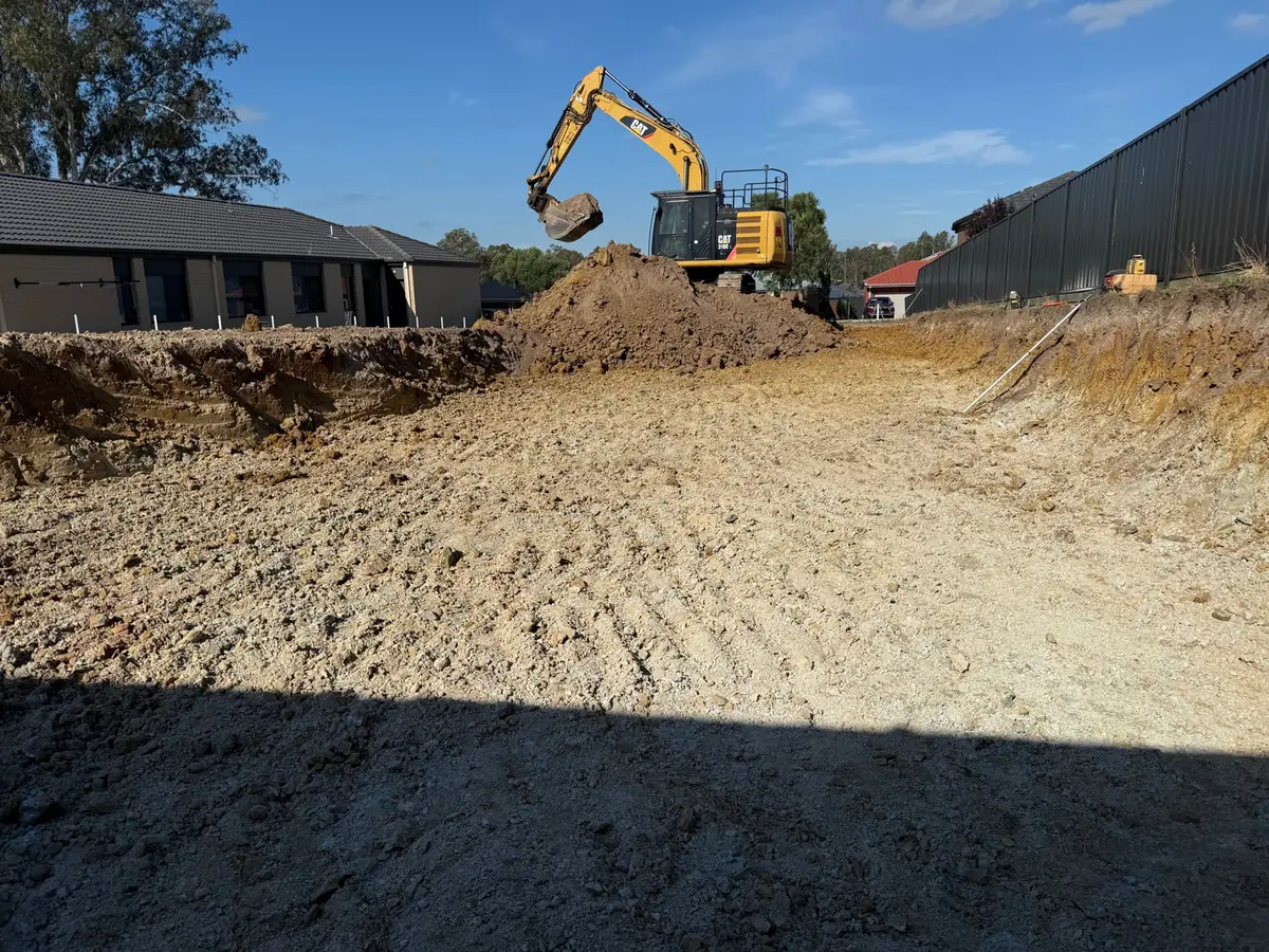 Cut-and-fill earthworks for sloped site