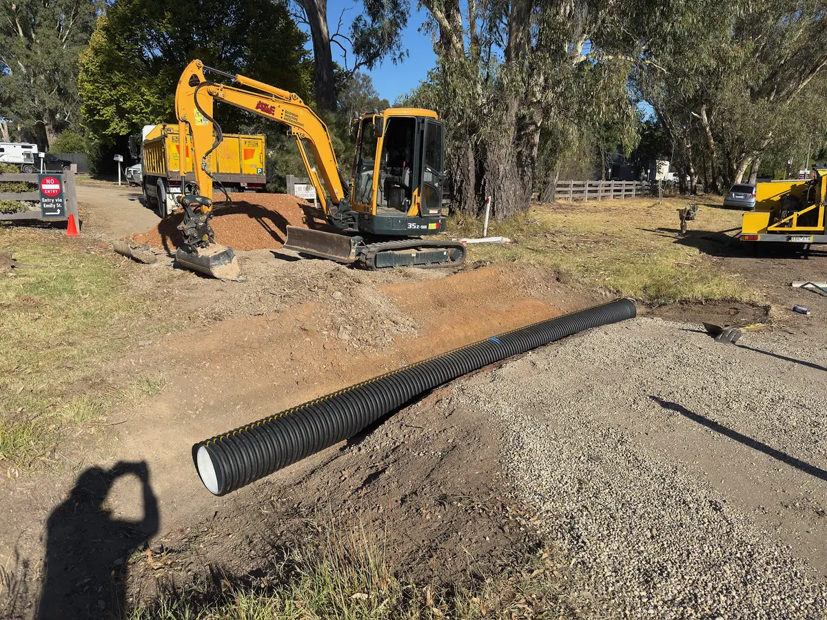 Stormwater drainage installation Central Victoria