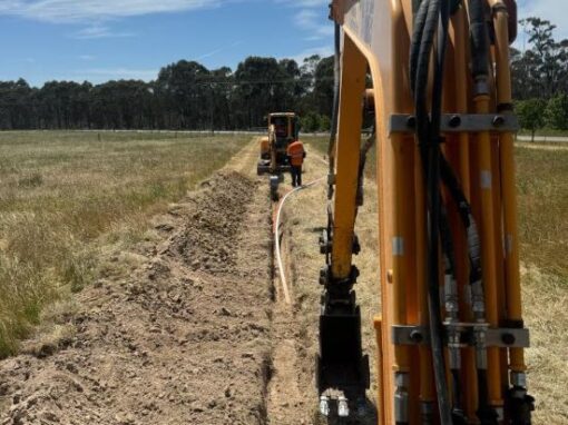Driveway and trenching construction by excavation contractor