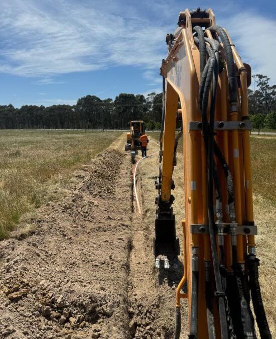 Trenching application, point of view from the excavator of your local excavation contractor