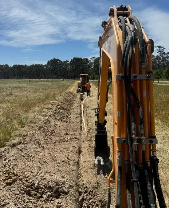 Trenching contractor at work