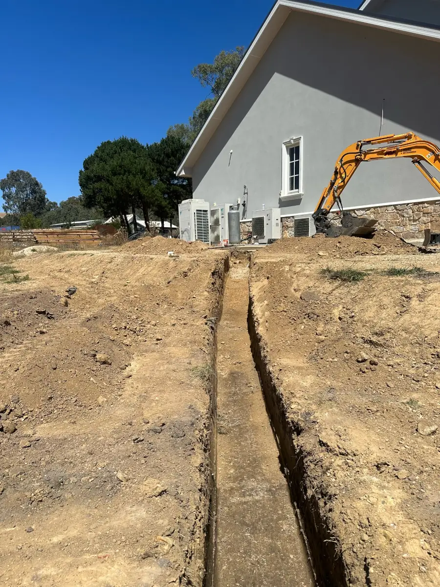 Trenching for drainage installation
