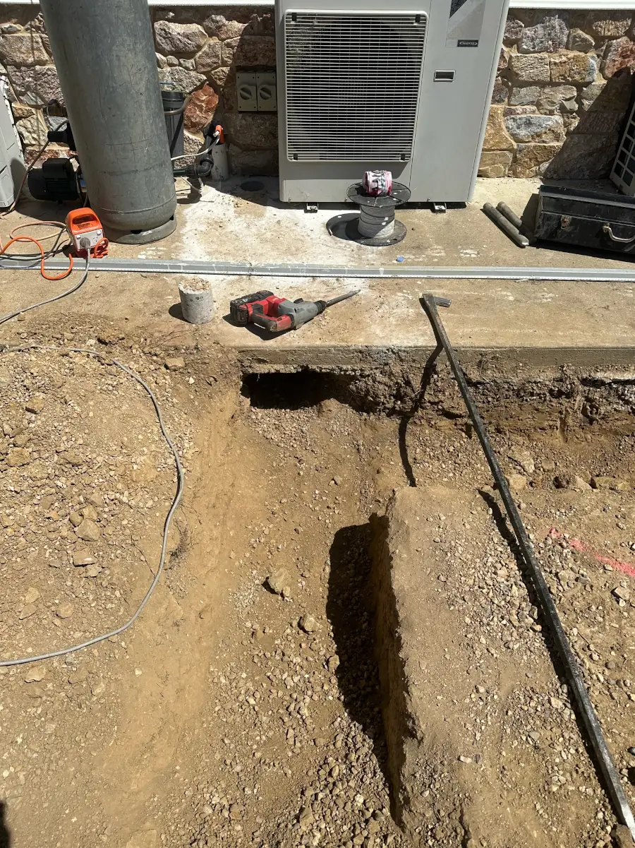 Trenching for conduit installation