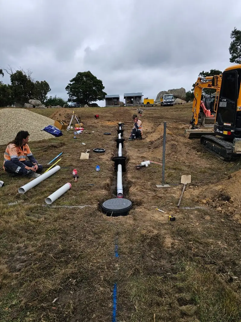 Trenching contractor at work in Central Victoria