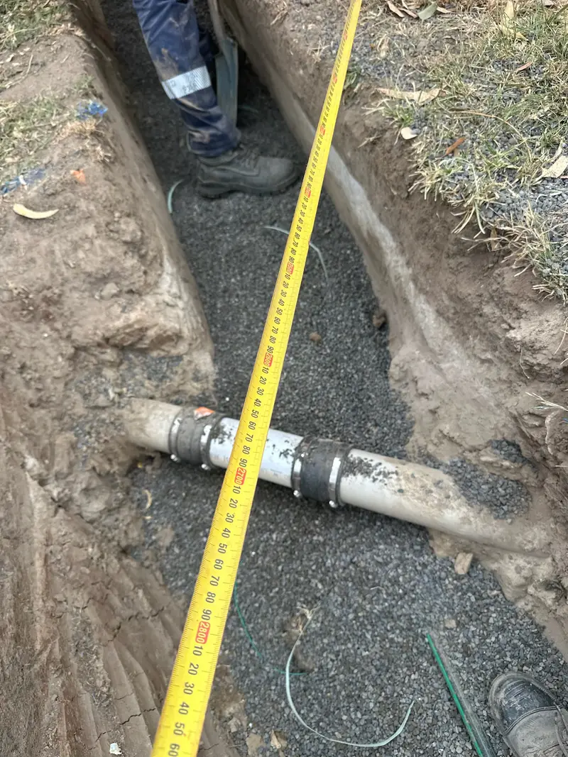 Trenching contractor at work in Central Victoria